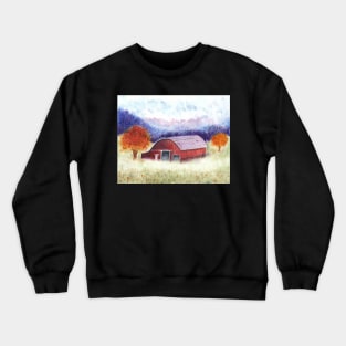 Misty Autumn Evening on the Farm Crewneck Sweatshirt